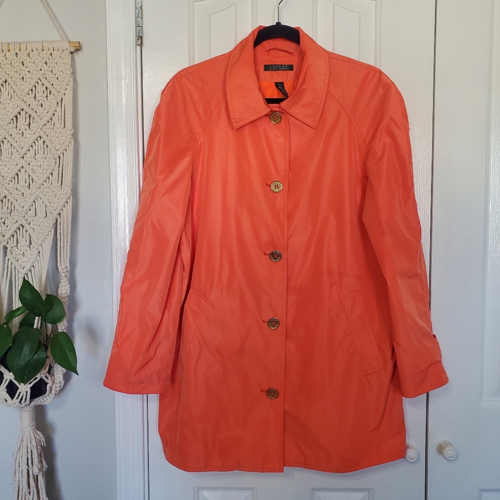 Ralph Lauren Lightweight Trench Coat Orange - Size Large